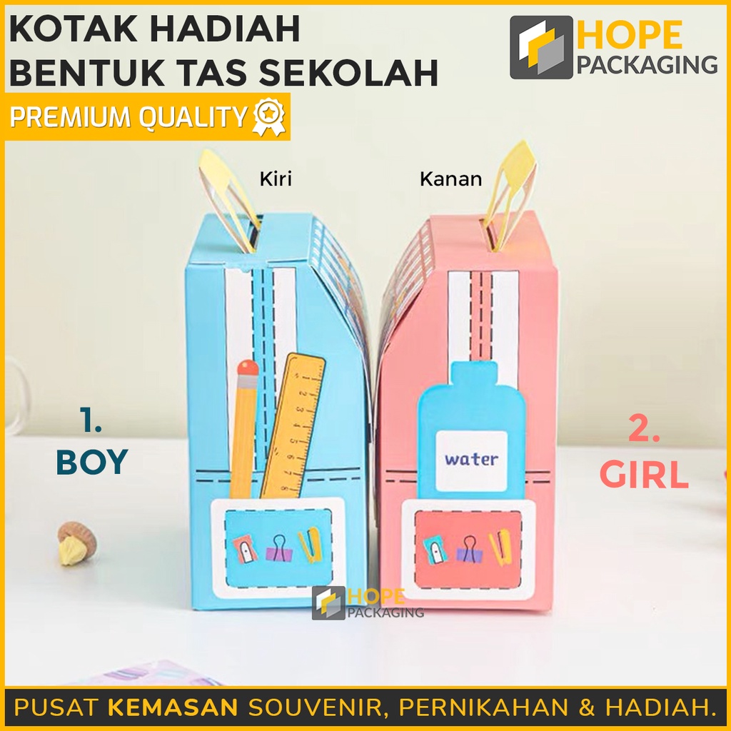 Kotak Kemasan Souvenir ultah / Kotak hadiah bentuk bus untuk anak anak Bentuk Tas sekolah