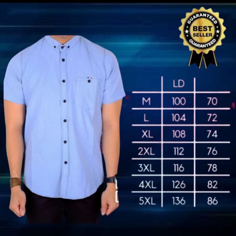 Kemeja Biru Muda Pria Kemeja Jumbo Distro Kemeja Kerja 5XL Keren Kameja Kantor Bigsize 4XL Cowok Ter