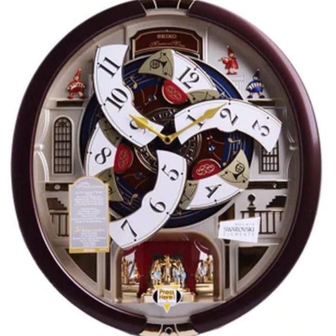 Jam Dinding Seiko Japan Melodies QXM902B QXM902 Brown Original