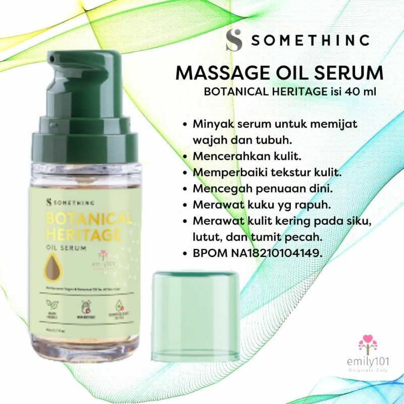 Jual SOMETHINC Face Oil Massage Botanical Heritage Oil Serum Shopee