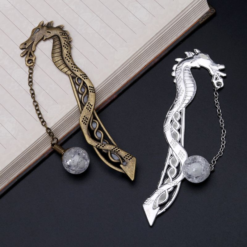 Mary Retro Luminous Night Dragon Bookmark Label Pembuat Membaca Buku Alat Tulis Siswa