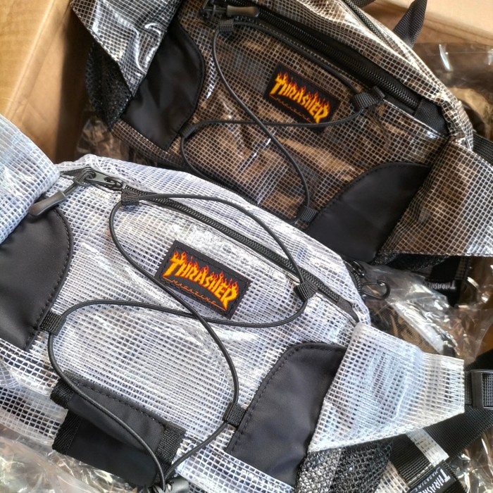 Thrasherrr Japan Licensed Mesh Clear Waist Bag