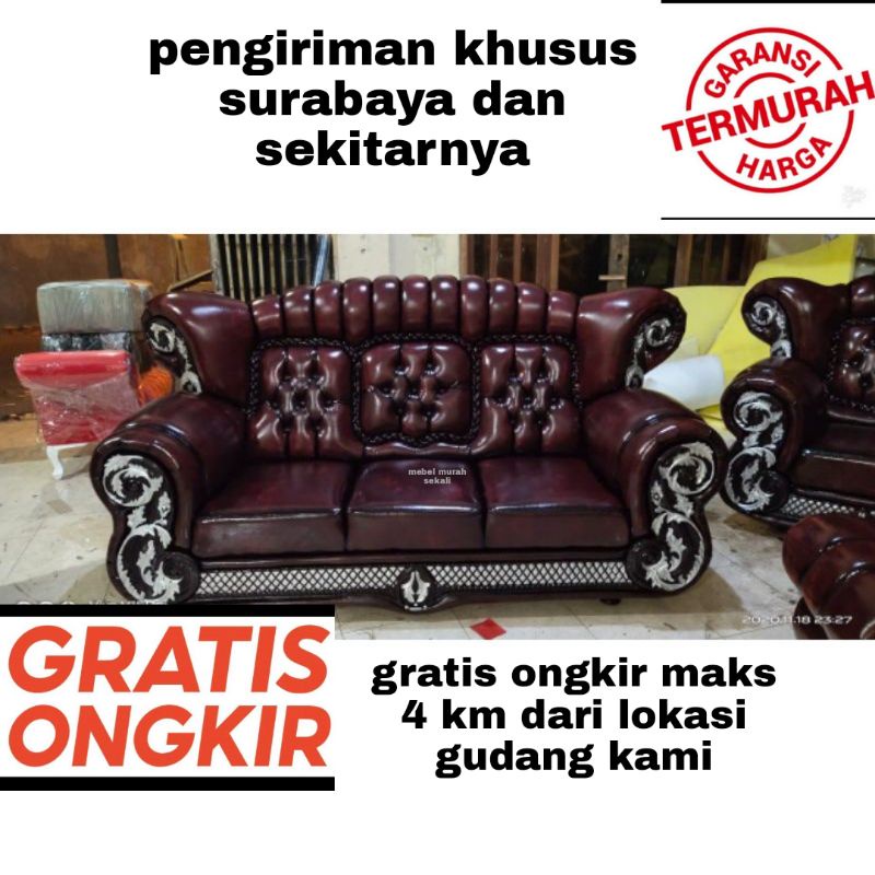 (PROMO) Sofa Jaguar Jumbo Qatar Prestige Set 3 2 1 + Meja Kaca