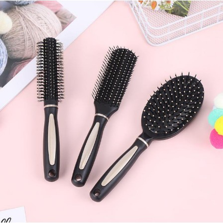 [ OBJ ] Sisir Rambut SET isi 3pcs Sisir Oval Bulat Kotak