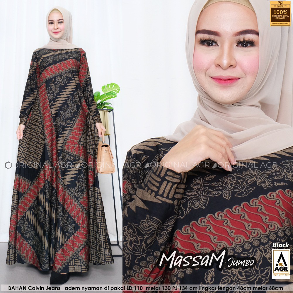 COD massam // best saller maxy // gamis kekinian // motif printing // cntik// fashion muslim jumbo