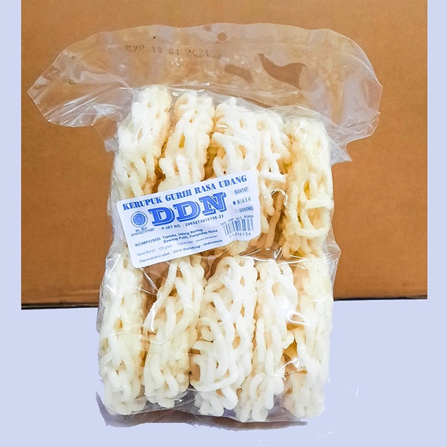 

MURAH Kerupuk Keriting Gurih Rasa Udang Putih Vakum DDN 125 Gr - Biasa