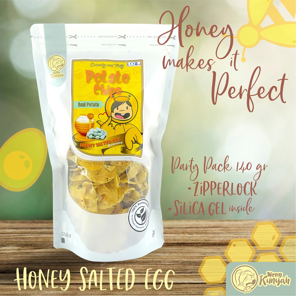 

Neng Kunyah Potato Chips / Keripik Kentang Honey Salted Egg 125 gram