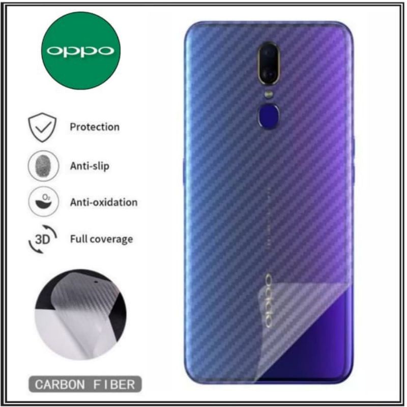 Garskin / Sticker / Anti Jamur type hp, Oppo F11/F11pro Carbon Fiber Pelindung belakang hp anda dari kotoran yang bisa membuat rusak belakang hp anda,,