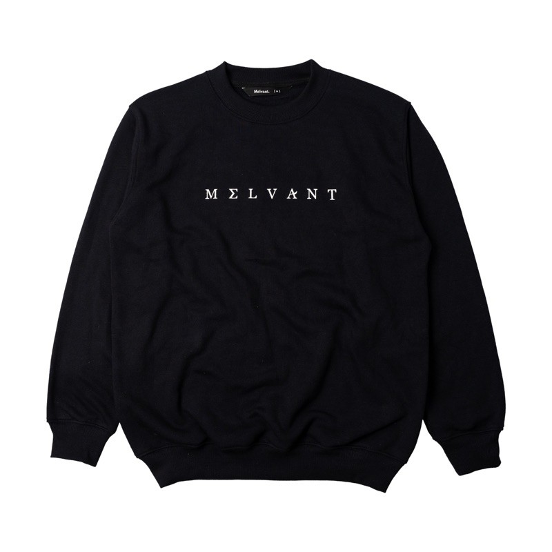 Melvant - MCN Pat Black Crewneck | Sweater Pria Keren / Jaket Bahan Fleece