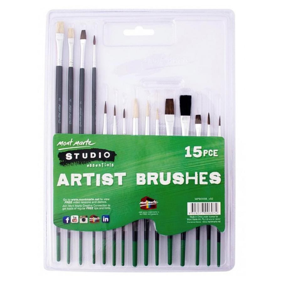 

[ART. 278743] Mont Marte Silver Series Paint Brush Set 15pcs