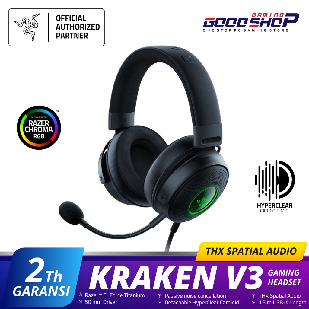 Razer Kraken V3 Wired USB with Razer Chroma RGB - Gaming Headset