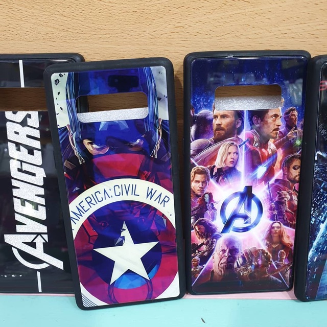 Casing Samsung Note 8 S9 S9plus Glass case super hero case avenger