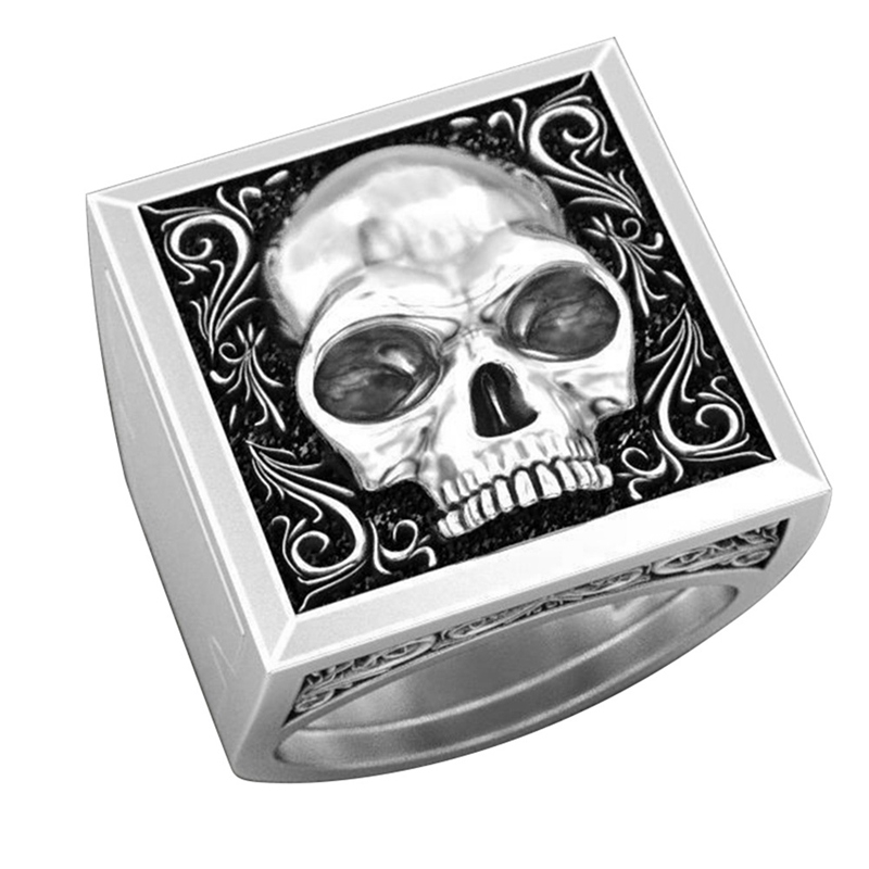 Hip Hop Lion Skull Secret Compartment Ring Two Tone 925 Sterling Silver &amp; 18K Gold Rings Kingdom Lionking Cinerary Casket Memorial Souvenir Coffin Birthday Anniversary Gift Ring