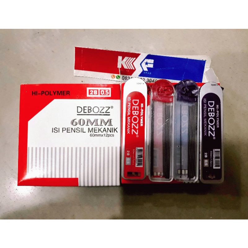 PENSIL ISI ULANG REFILL PENSIL MEKANIK 2B ANAK PENSIL MEKANIK DEBOSS ISI 12 PACK 0.5mm & 2.0mm
