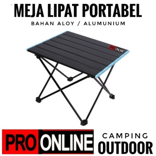 Meja Lipat Portable Camping Oudoor Piknik Foldable Bahan Aluminium / Aloy