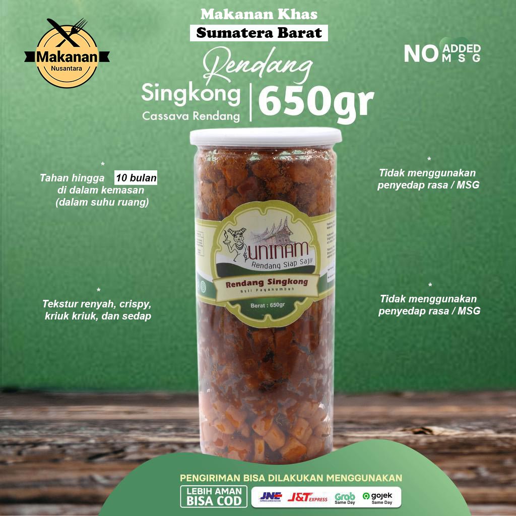 

Rendang Singkong 650gr / Rendang Padang Cemilan Makanan Cepat Saji Rendang Food Makanan Siap Saji