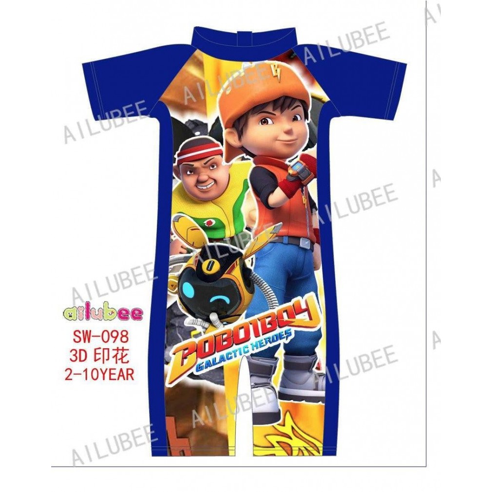 Baju Renang Anak Laki-Laki Boboiboy Biru Import SSJL010