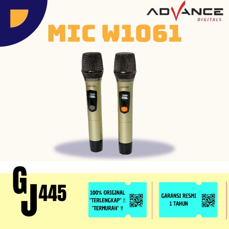 ADVANCE W 1061 W1061 Dual Mic Wireless Profesional Microphone + amplifier MIK  wireless