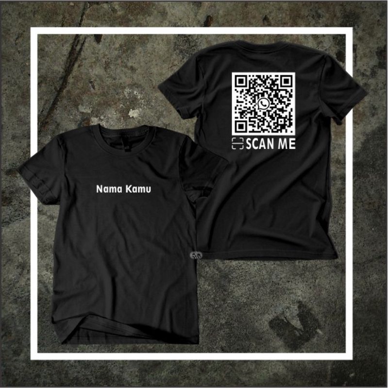 KAOS BARCOD WA QR COSTUM SENDIRI/KAOS COSTUM/KAOS BARCOD