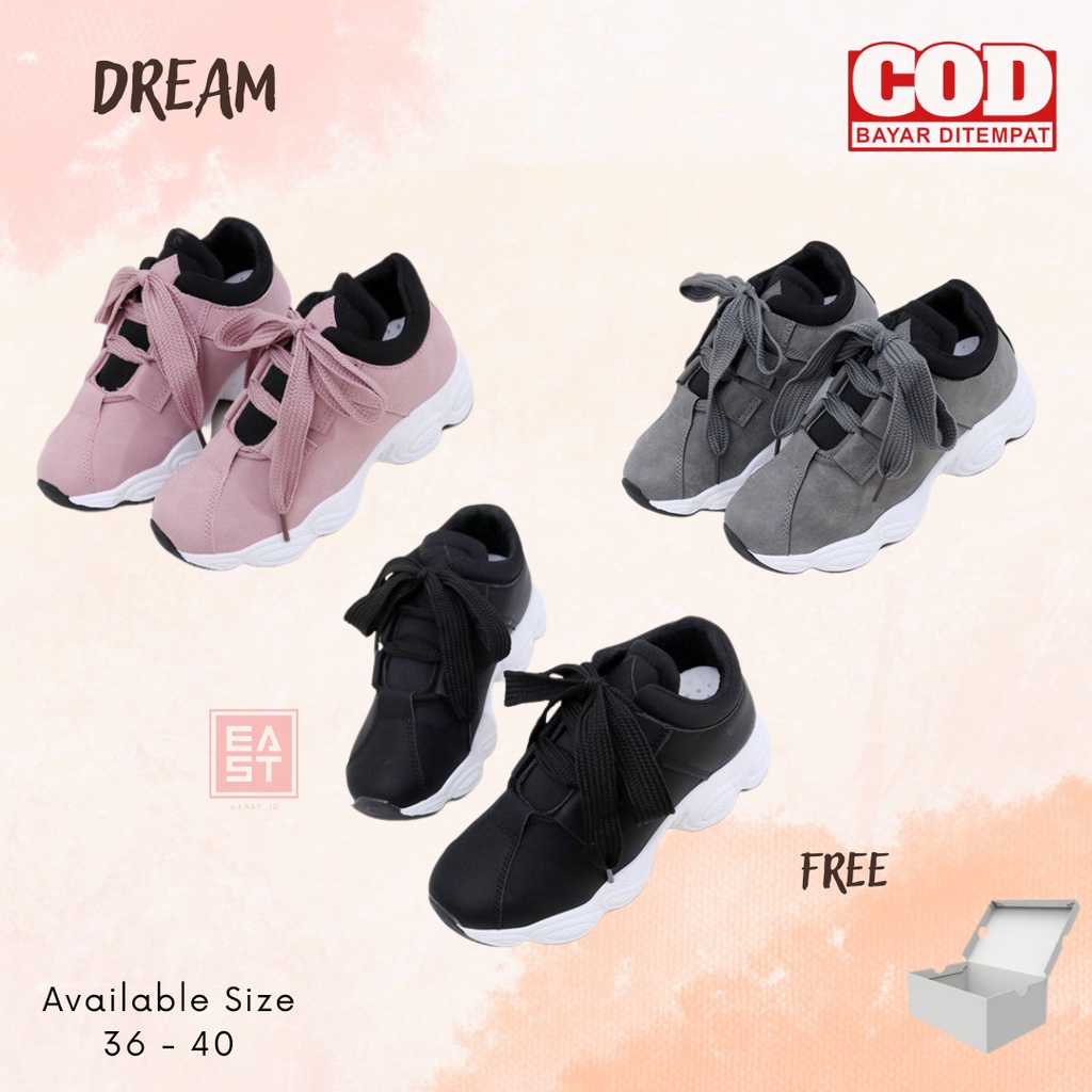 Sepatu Dream Sneakers Kanvas Wanita Casual Import Sport Shoes Original