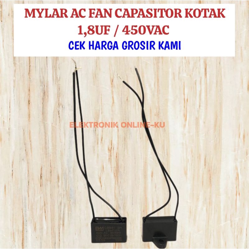 CAPASITOR FAN 1,8UF KAPASITOR KOTAK 1,8UF AC KIPAS 400VAC 450VAC