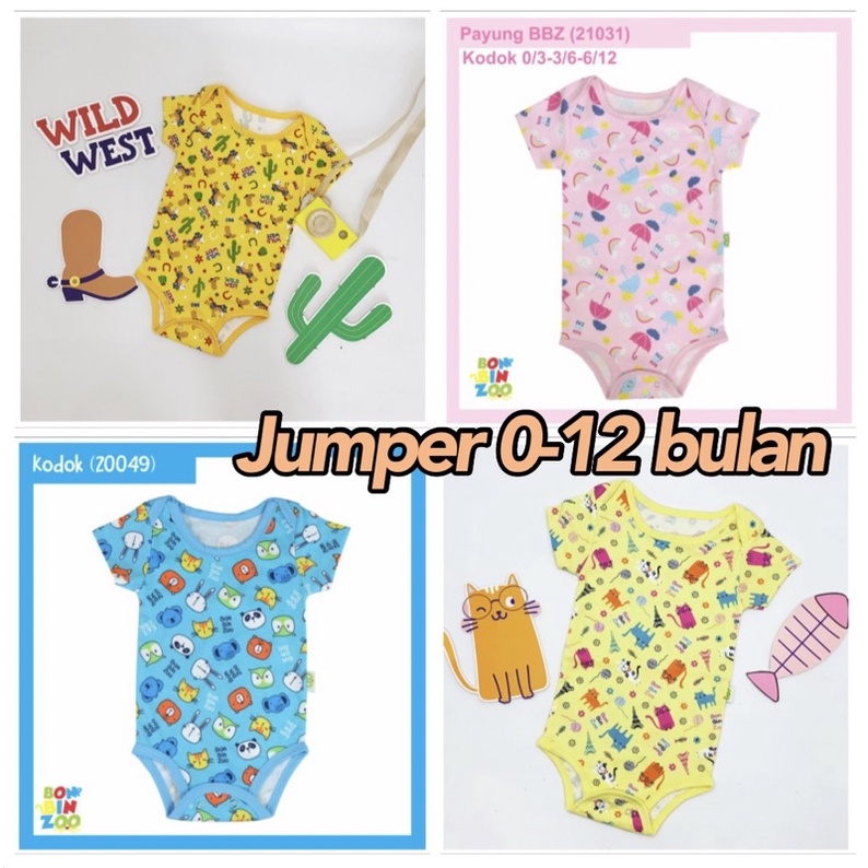 Jumper / Bodysuit Pendek Bonbinzoo SNI Newborn cherrybabykidsshop