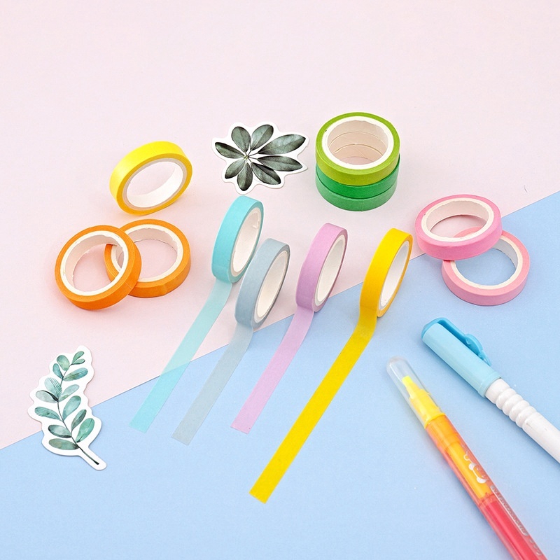 40Pcs / Set Stiker Washi Tape 40 Warna untuk Dekorasi Scrapbook