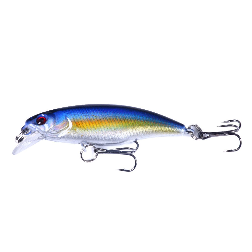 HENGJIA 10PCS Fishing Lure 60mm 4.3g Sinking Minnow 3D Eyes Umpan GID Artificial Hard Bait