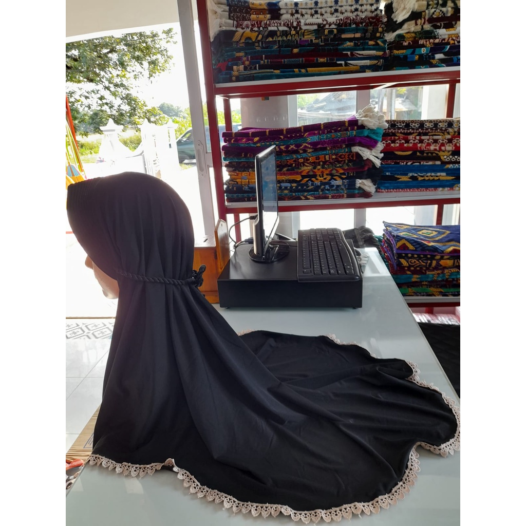 Jilbab Instan Renda/Hijab Kekinian/Jilbab Terusan