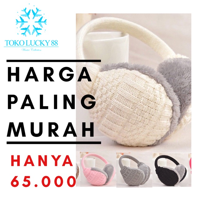 IMPORT Earmuff Retro winter Penghangat Telinga Musim Dingin Lapis Bulu