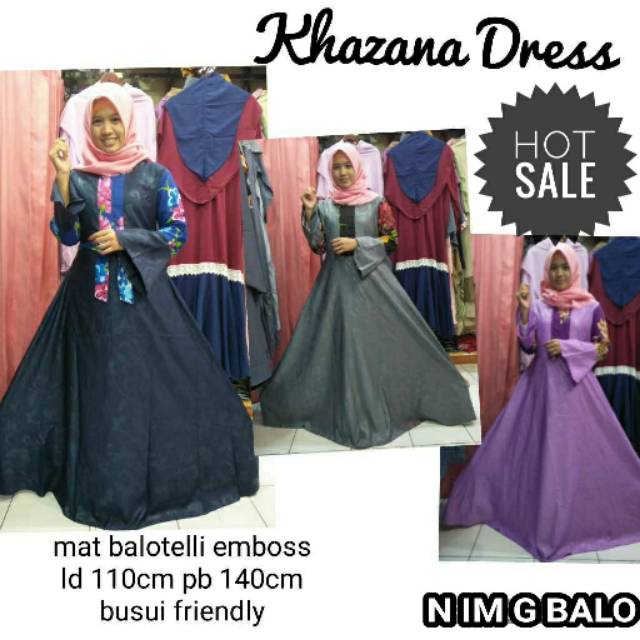 Gamis Katun Polos Kombinasi | gamis katun  polos