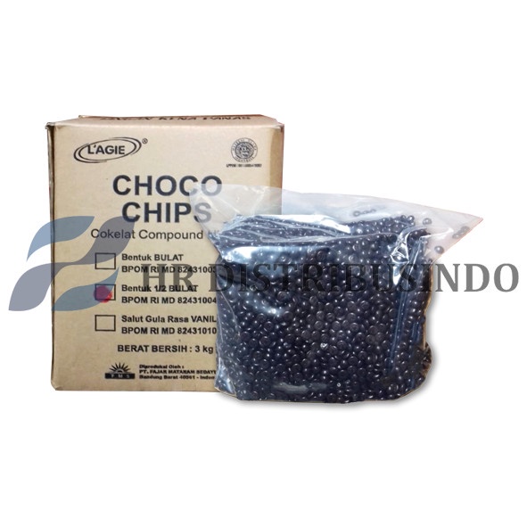 

LAGIE Choco Chips 1/2 bulat coklat 3 Kg