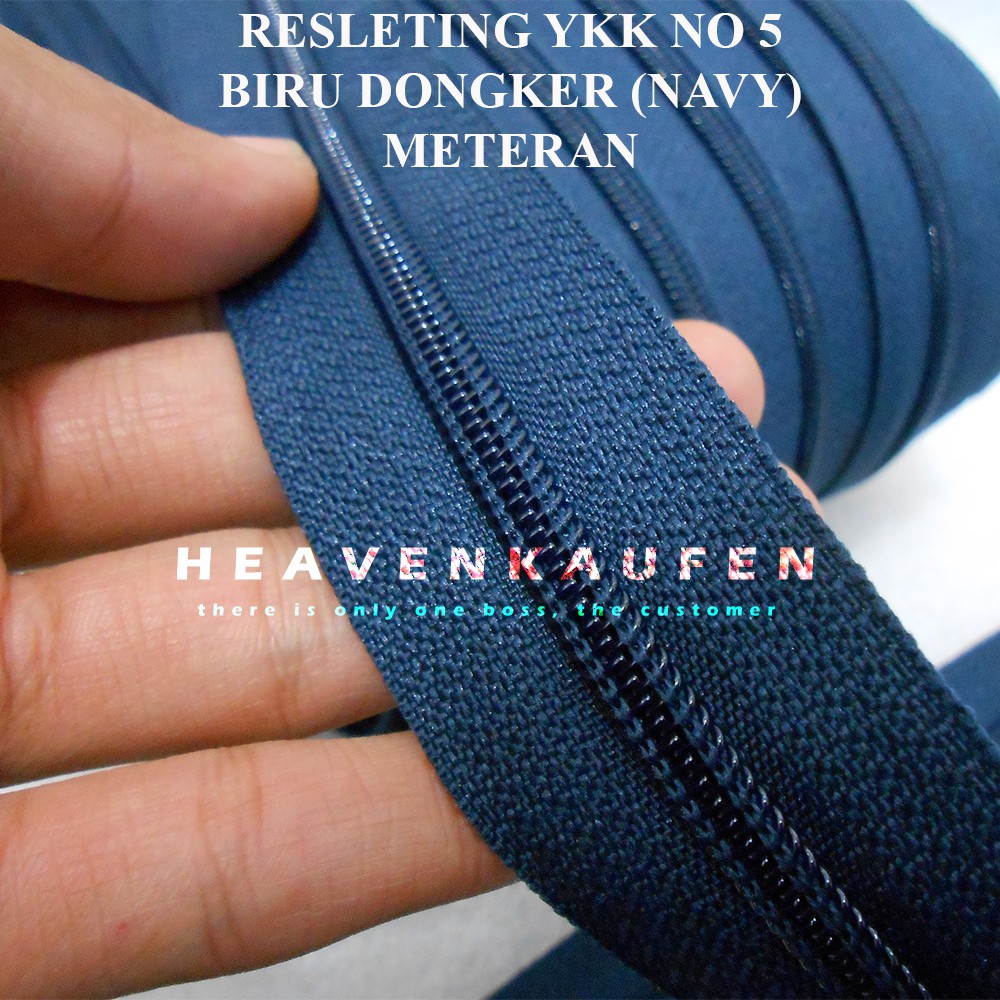 Resleting YKK Meteran Biru Navy / Biru Dongker No 5 Murah