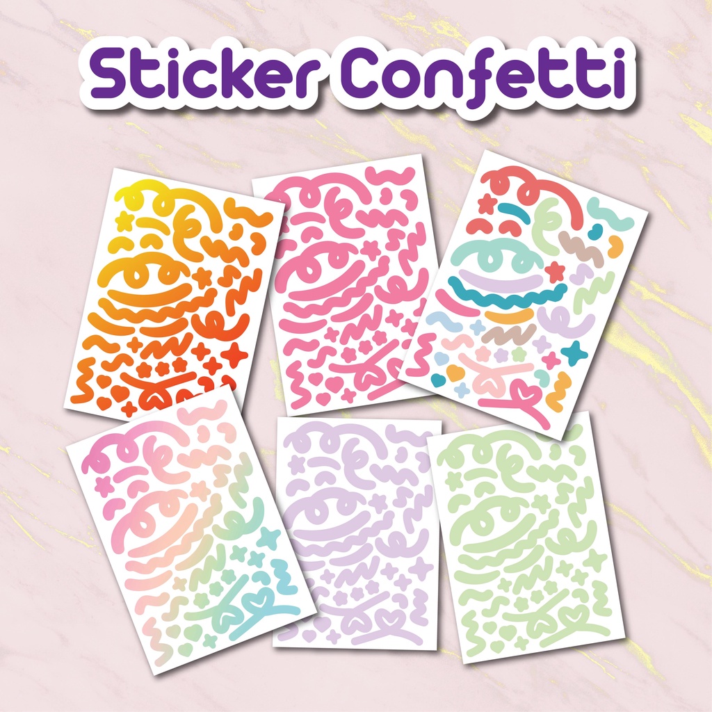 

Stiker Confetti Deco / Stiker Dekorasi / Label Stiker Aesthetic Confetti Murah