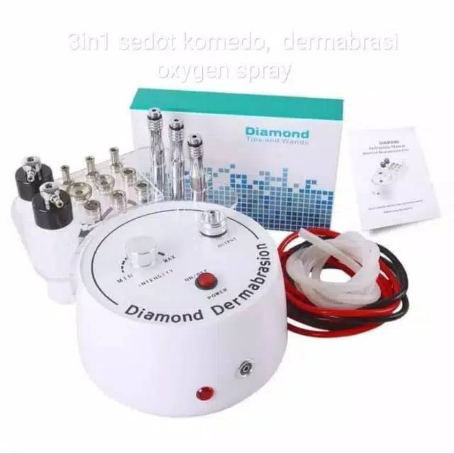 Alat dermabrasi 3in1 penyedot komedo oxygen spray microdermabrasion diamond