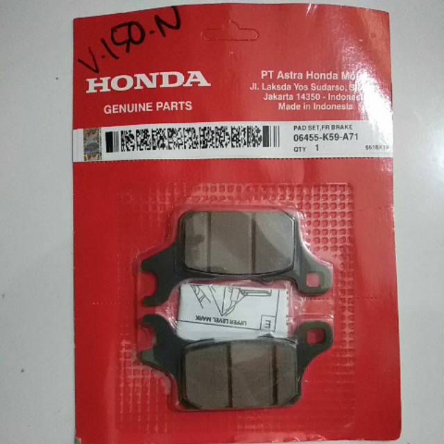 Discpad Diskpad Dispad Depan Honda Vario 150 New 06455 K59 A71