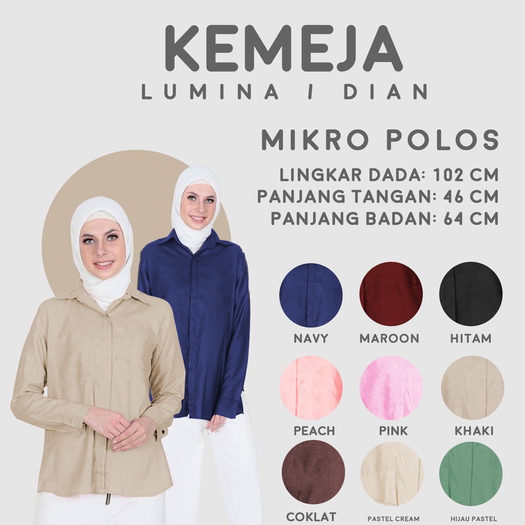 Lumina Basic / Kemeja Dian | Kemeja Wanita Basic - Yelonix