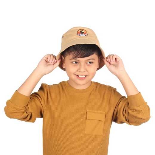 Twist Kids - Evert C, Scavenger Hunt Series, Topi Bucket Hat Anak Laki-Laki Warna Khaky