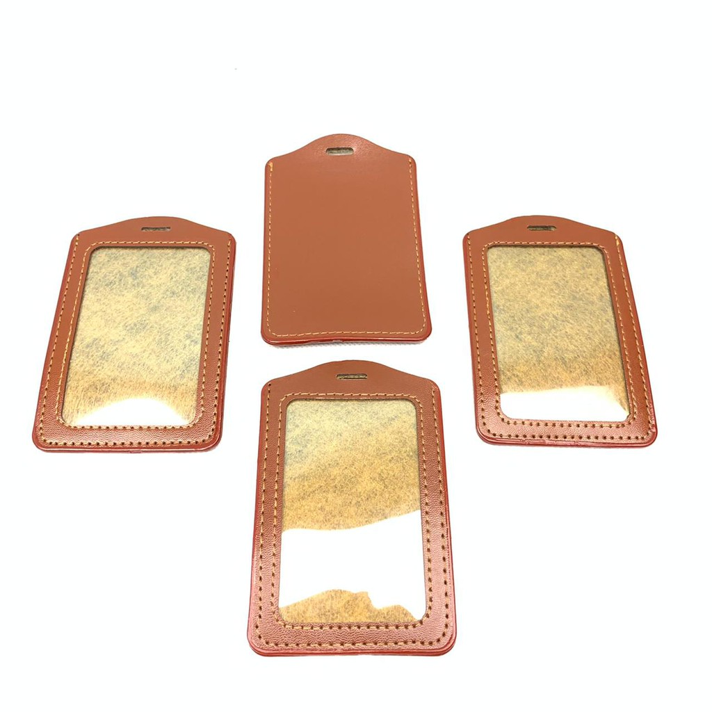 

Name tag holder / gantungan id card / warna menarik kulit sintetis coklat