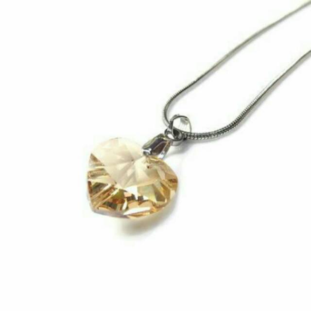 Terbaru Kalung Kristal Love Swarovski Original Gold