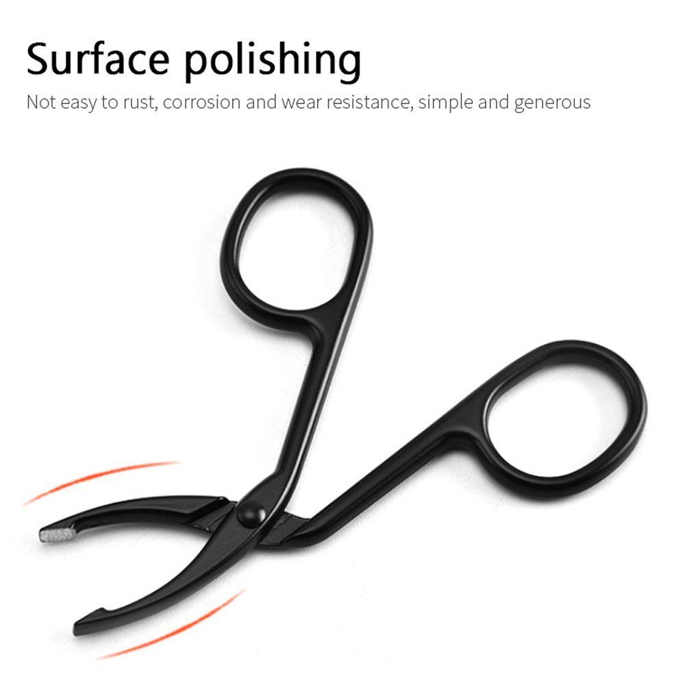 Rebuy Tang Alis Stainless steel Lurus Runcing Miring Kepala Makeup Pencabut Alis Gunting Pinset
