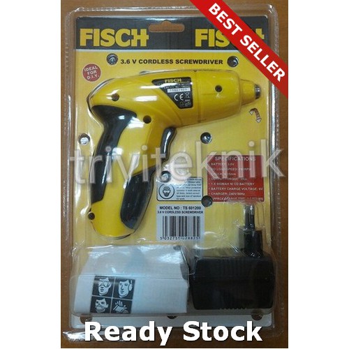 Cordless Screwdriver,Mesin Obeng Bor Portable Fisch Ts601200