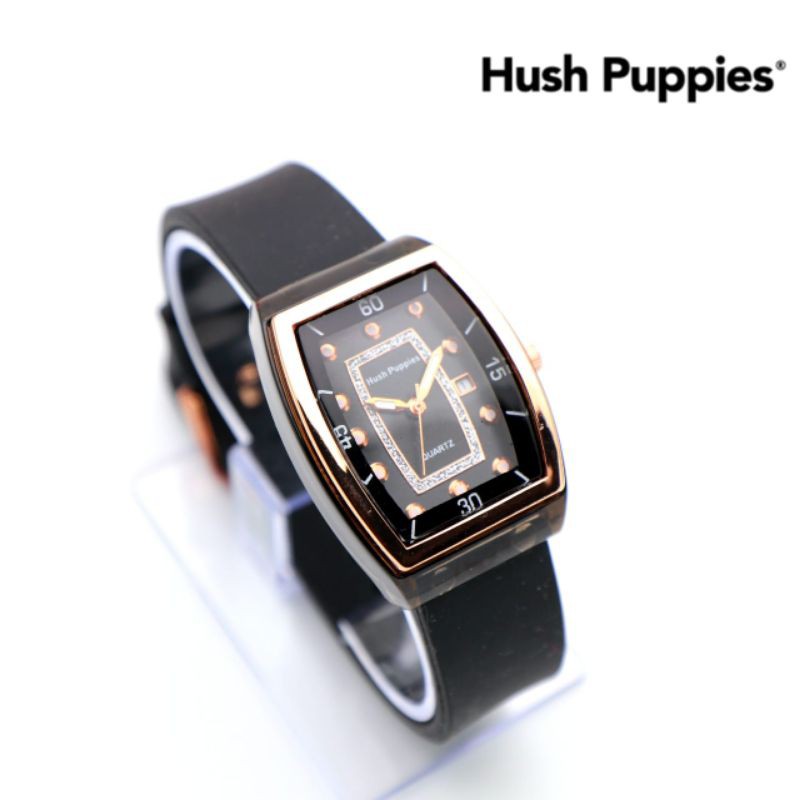best seller jam tangan wanita hush puppies Syahrini KW-0823OA model AC rubber tanggal aktif D: 2,8cm