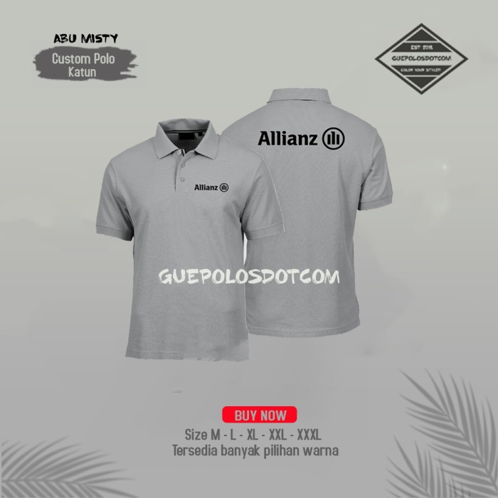Poloshirt - Kaos Kerah Polo Allianz Asuransi Terbaru Kualitas Distr - M, Abu MISTY