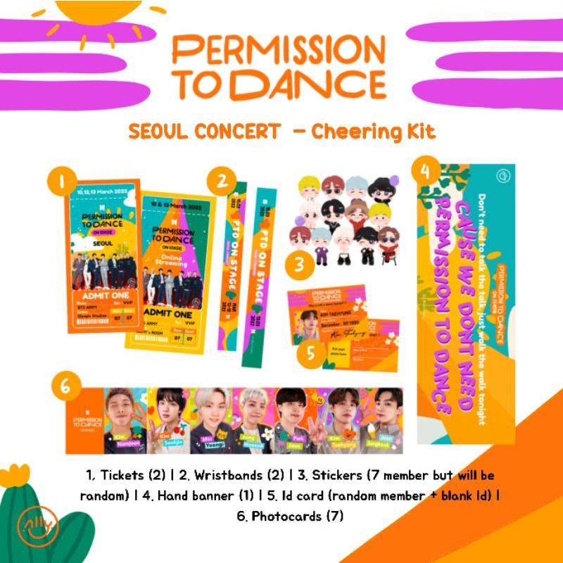 FAN KIT BTS PERMISSION TO DANCE ON STAGE TIKET | CHEERING KIT