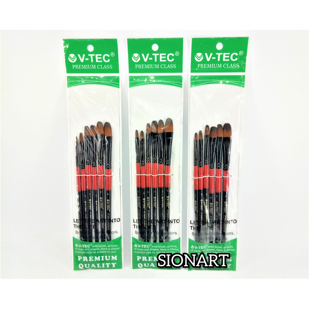 

V-Tec Brush VT-200 Set 6 / Kuas Lukis Set 6