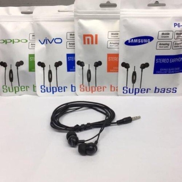 Hf Handsfree Headseat P6 Mega Bass Samsung oppo Xiaomi Vivo Asus