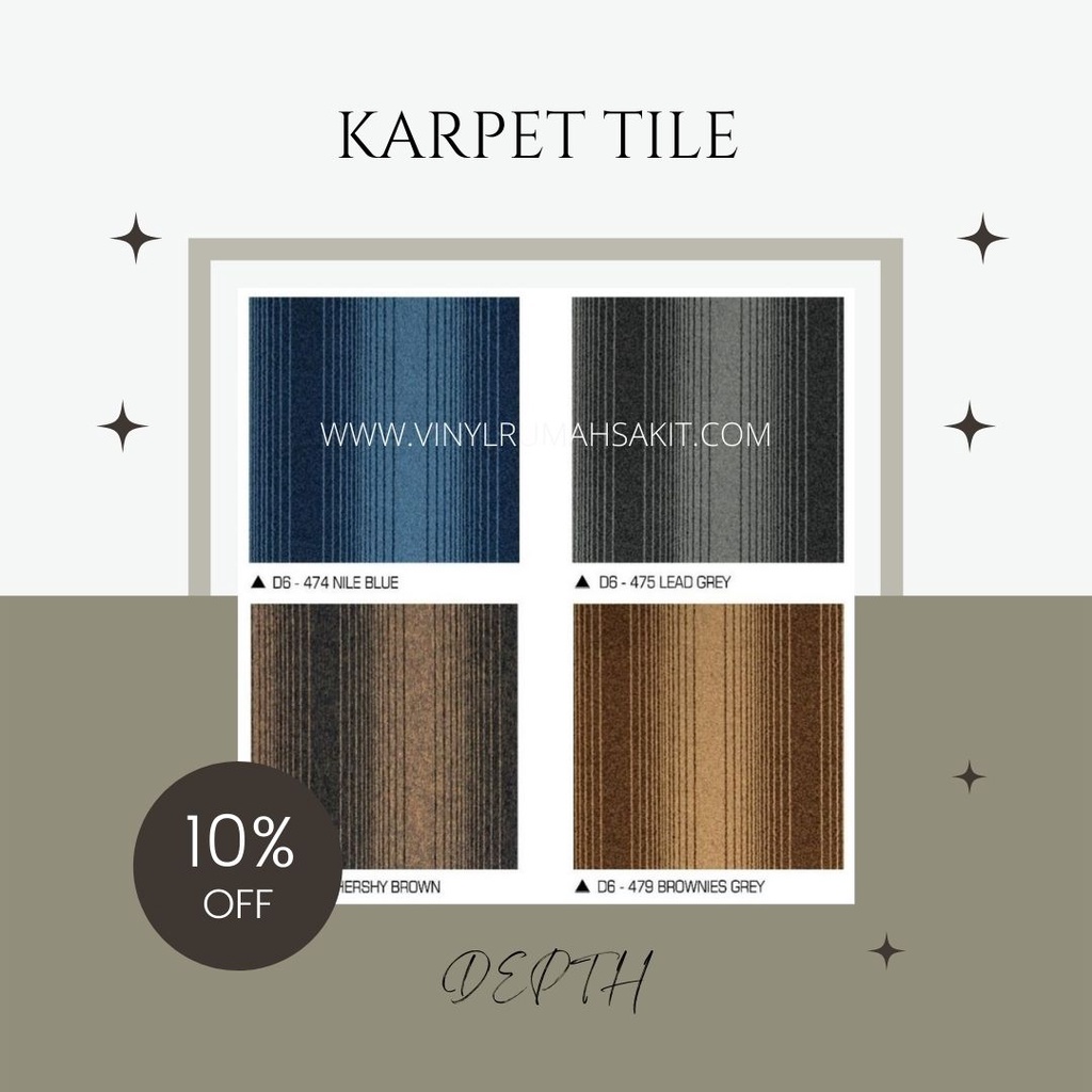 Karpet Tile DEPTH Motif Tebal 5mm - Karpet Tile Kantor Murah