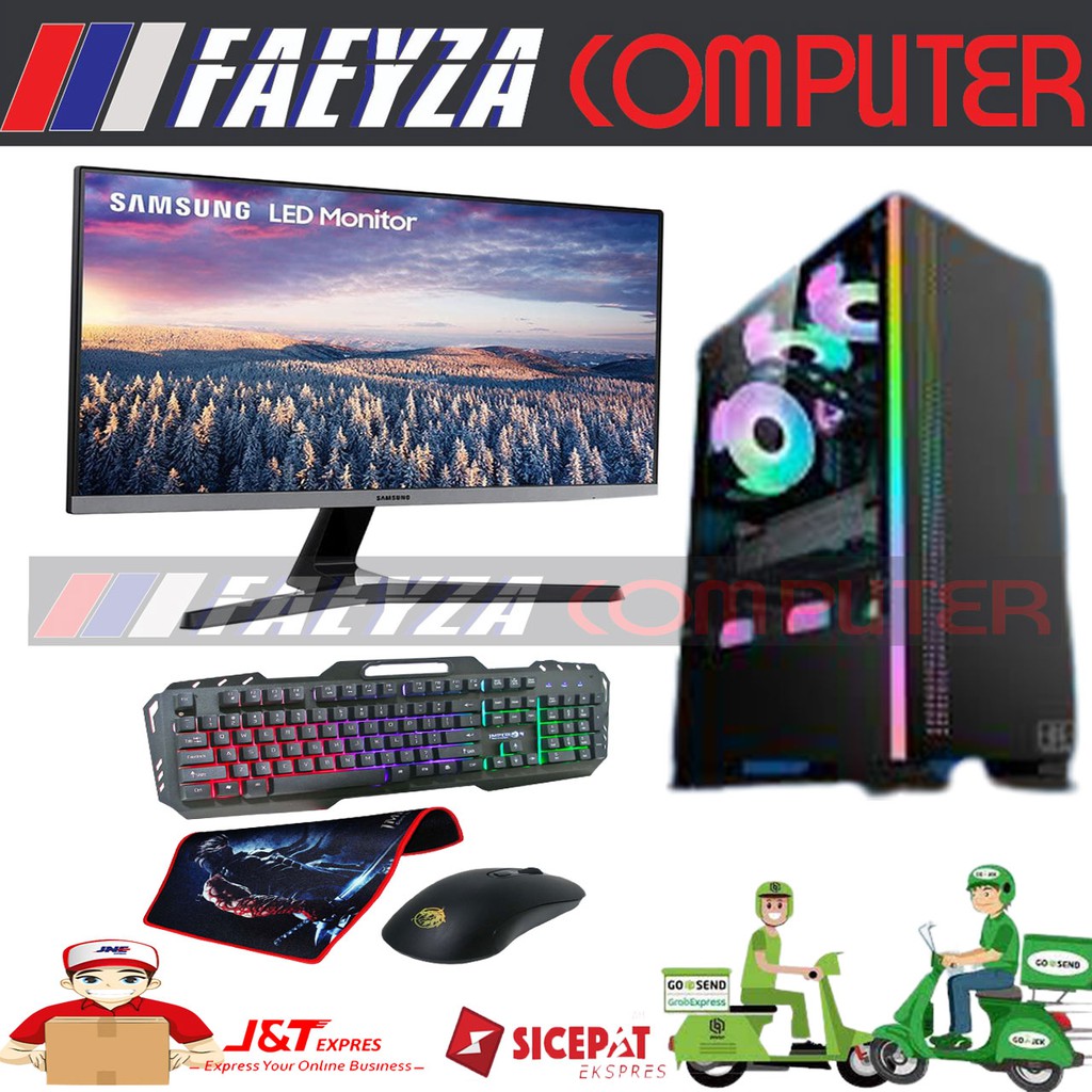 PC Gaming Fullset Intel i7 11700F Ram 16gb SSD m.2 512 VGA 4GB Lengkap LED 24