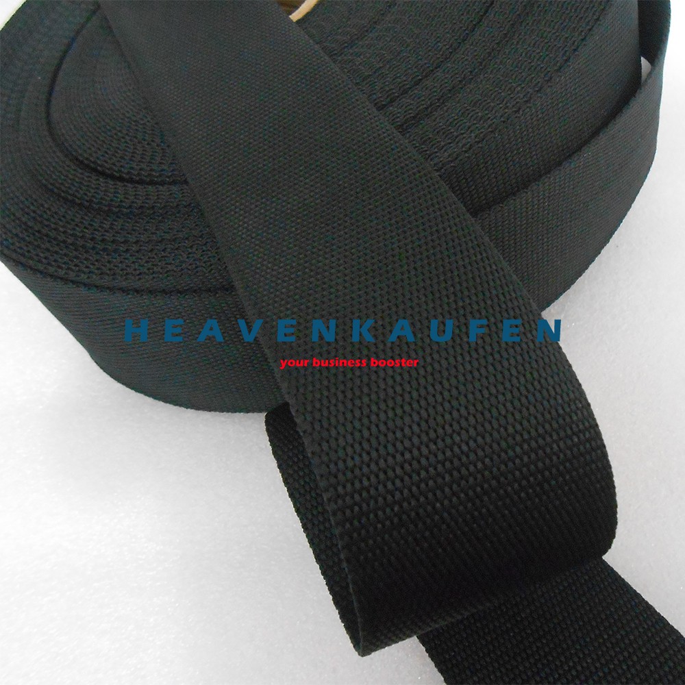 Webbing Tas YKK Lebar 5 cm Polyester Warna Hitam Harga Per Meter